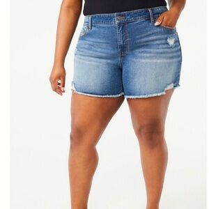 SOFIA VERGARA CHI SUPER HIGH RISE DENIM SHORTS DISTRESSED‎ SIZE 16 NEW #117